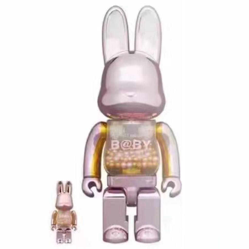 Ohtoys> 日版Medicom Bearbrick MY FIRST R@BBRICK B@BY PINK GOLD Ver