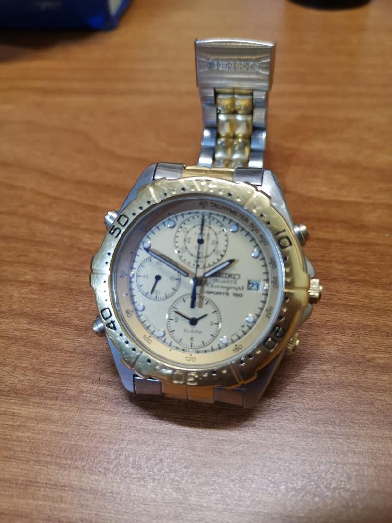 Seiko chronograph sports 150 with alarm, Men's Fashion, Watches &  Accessories, Watches on Carousell