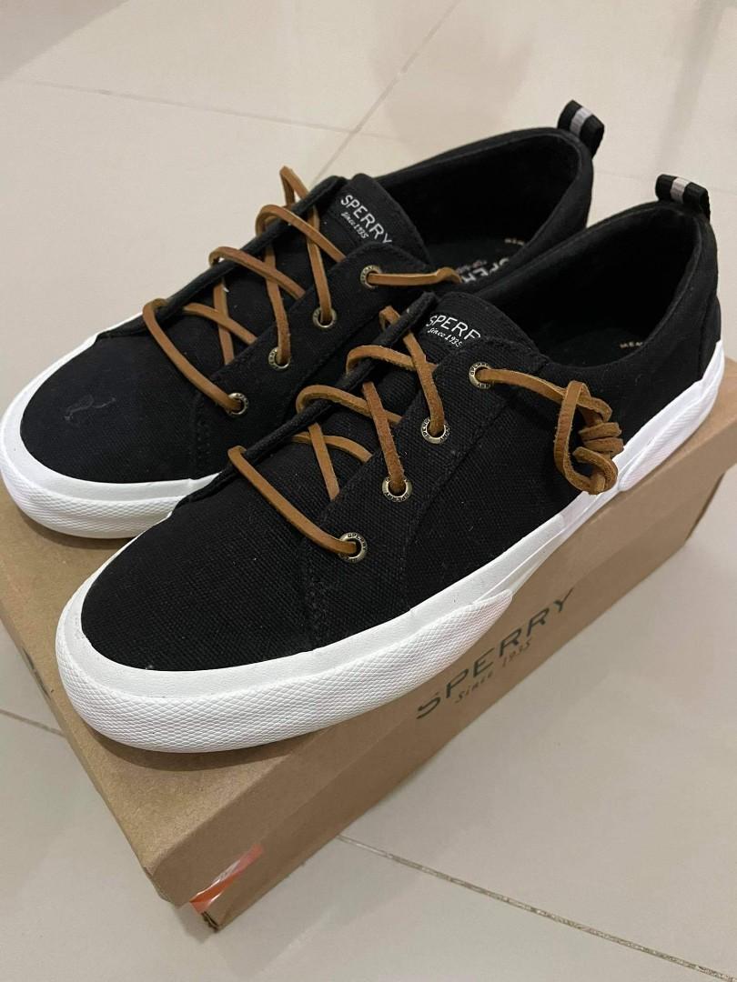Black shop canvas sperry's