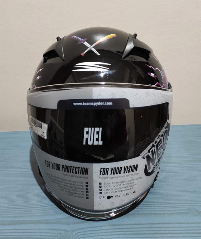 Spyder Helmet Open Half Face Dual Visor Fuel Neo Series, Motorbikes