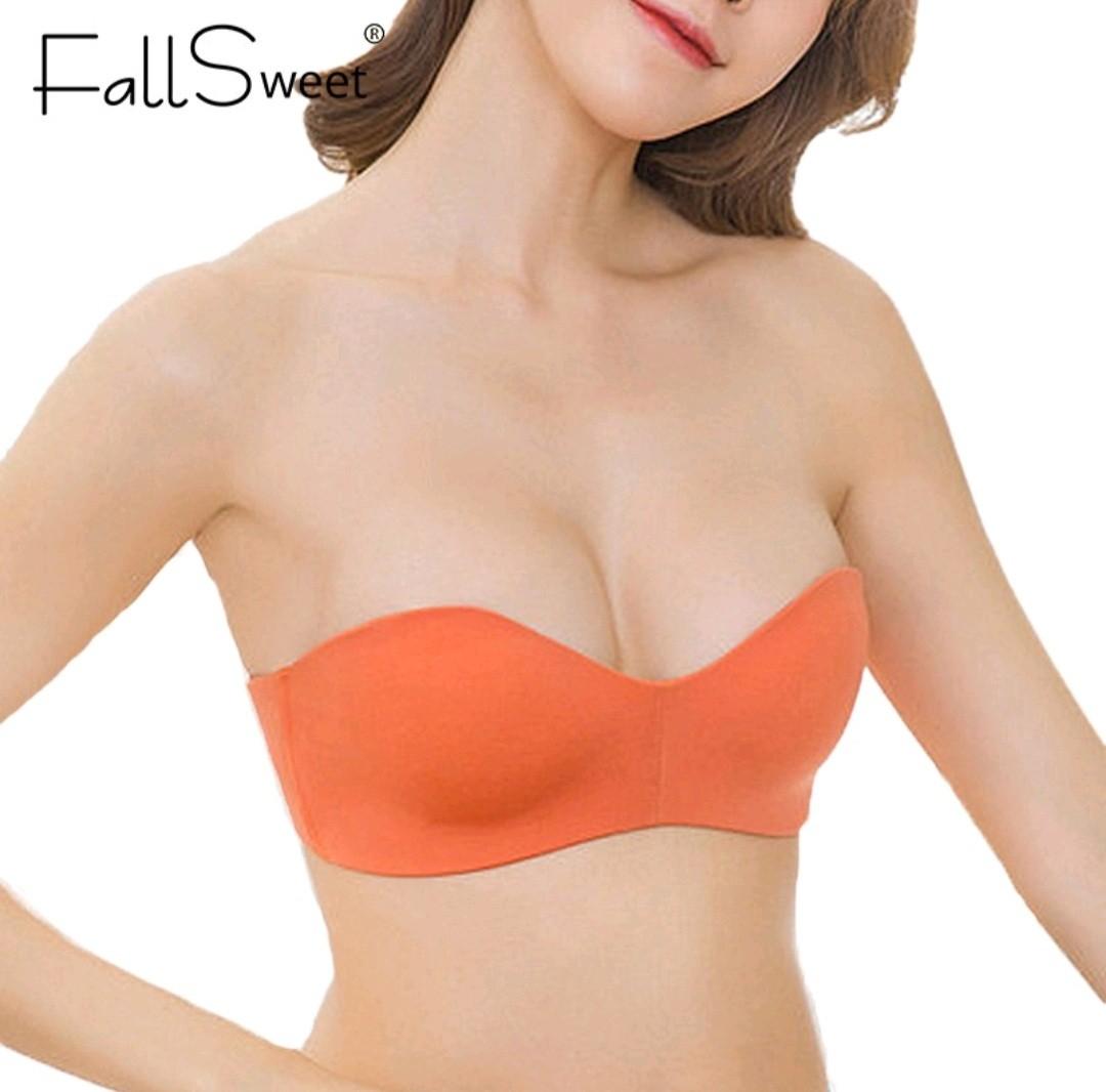 BRAND NEW STRAPLESS INVISIBLE BRA ANTI-SLIP, WIRELESS AND PUSH UP (PM ME  FOR YOUR CHOICE OF COLOR) BEIGE AND BLACK ONLY, SIZE 34B, 200 php each,  Women's Fashion, Undergarments & Loungewear on