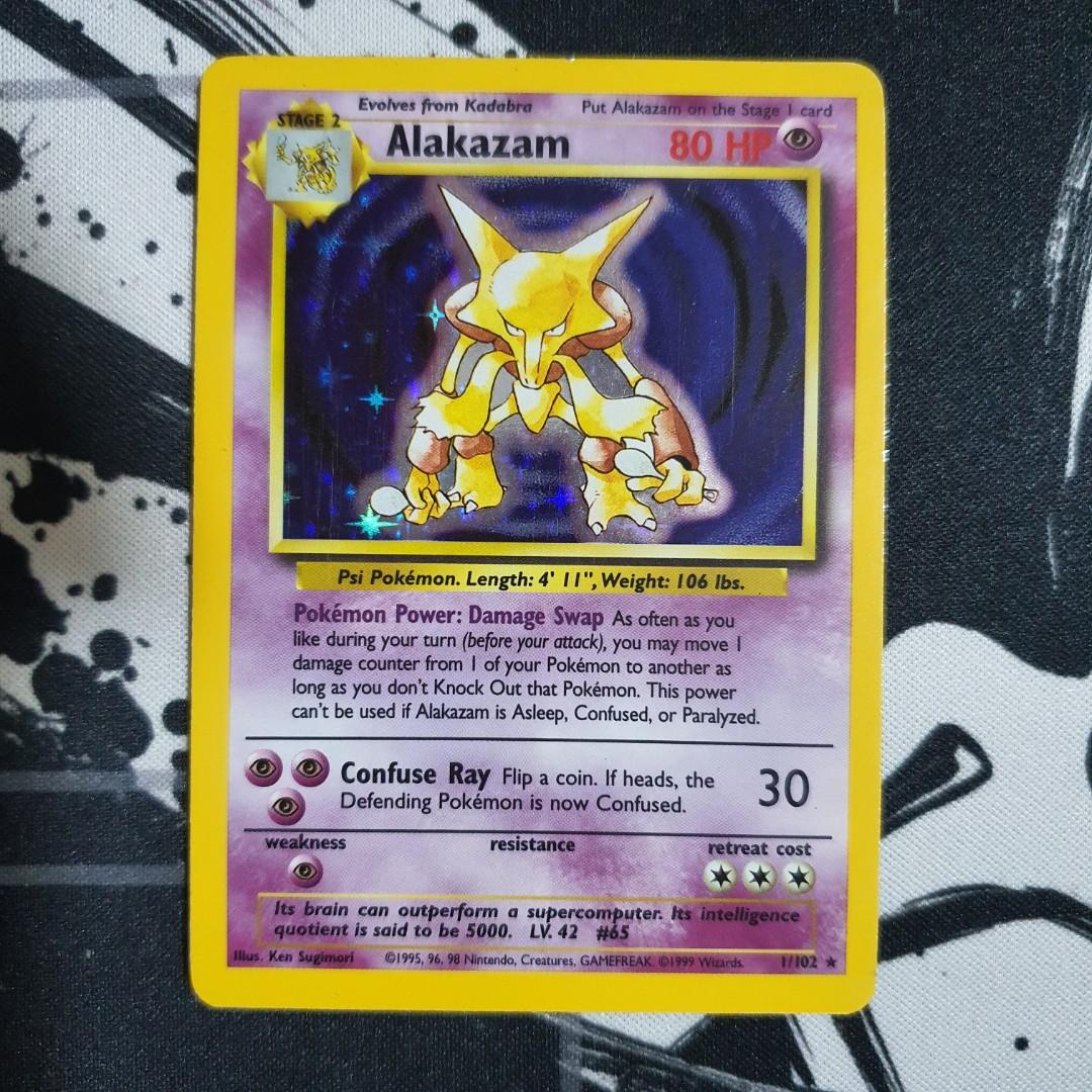 alakazam pokemon card 1995 1999 Holo Alakazam Pokémon Base Set PSA 6 – Kollector's Nest main image 1