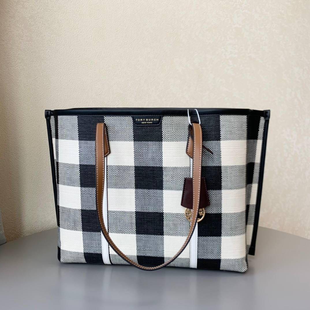 Tory Burch Perry Plaid Tote, Women's Fashion, Bags & Wallets, Tote Bags on  Carousell
