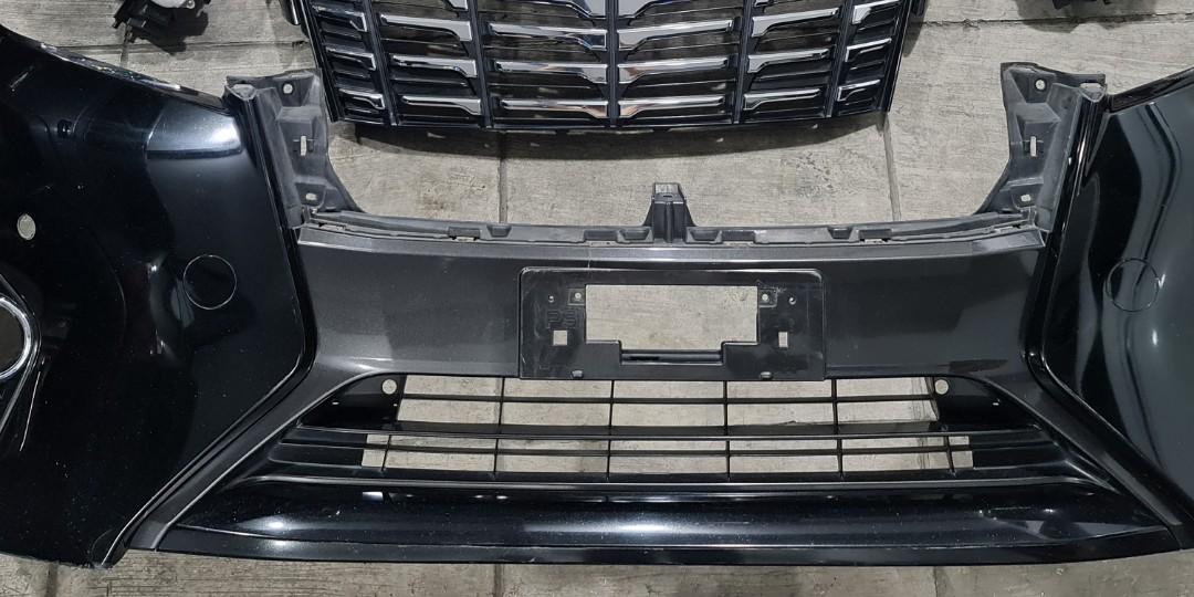 Toyota Alphard Front Bumper Used Original (Category: Body Parts and Accessories) located in Makati City. Submitted by luxurycarpartsphilippinesinc. (Listing ID 1108491028, Image 2). Description: Toyota Alphard Front Bumper Used Original Php 28,000 No Cracks No Damage Color Black Paint is very Okay no need to paint Actual photo posted Fit for 2015 to 2018 model Toyota alphard Shop in makati Call us now Other Toyota Alphard Front Face available In 