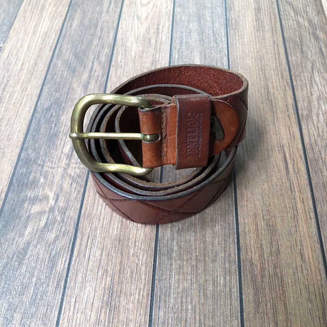 Vero Cuoio Solid Brass Buckle Belt Made In Italy Genuine Leather