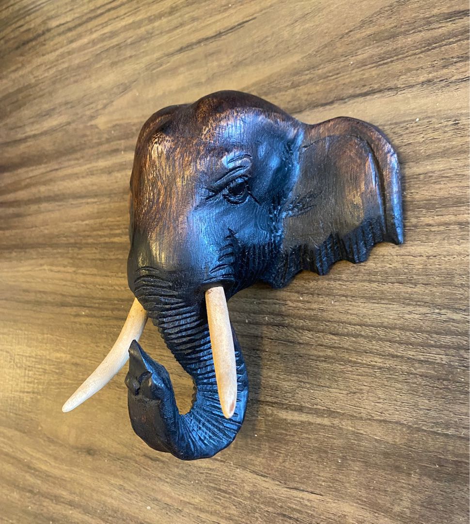 Wooden elephant wall decor, Furniture & Home Living, Home Decor, Wall