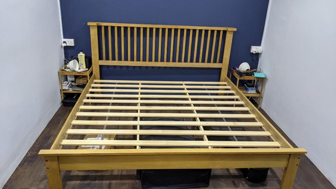 Wooden King Bed Frame, Furniture & Home Living, Furniture, Bed Frames