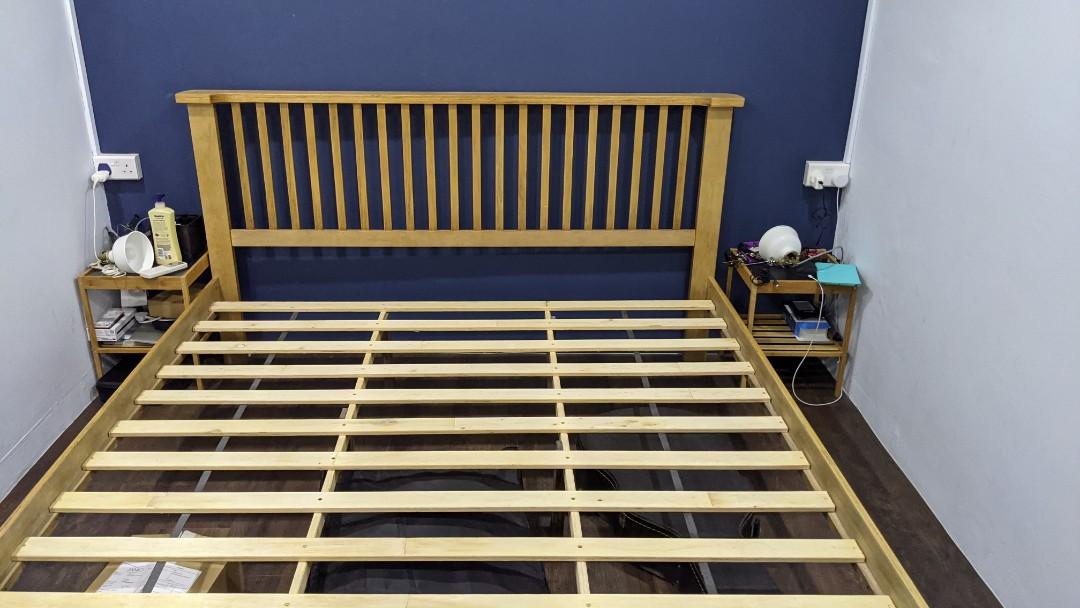 Wooden King Bed Frame, Furniture & Home Living, Furniture, Bed Frames