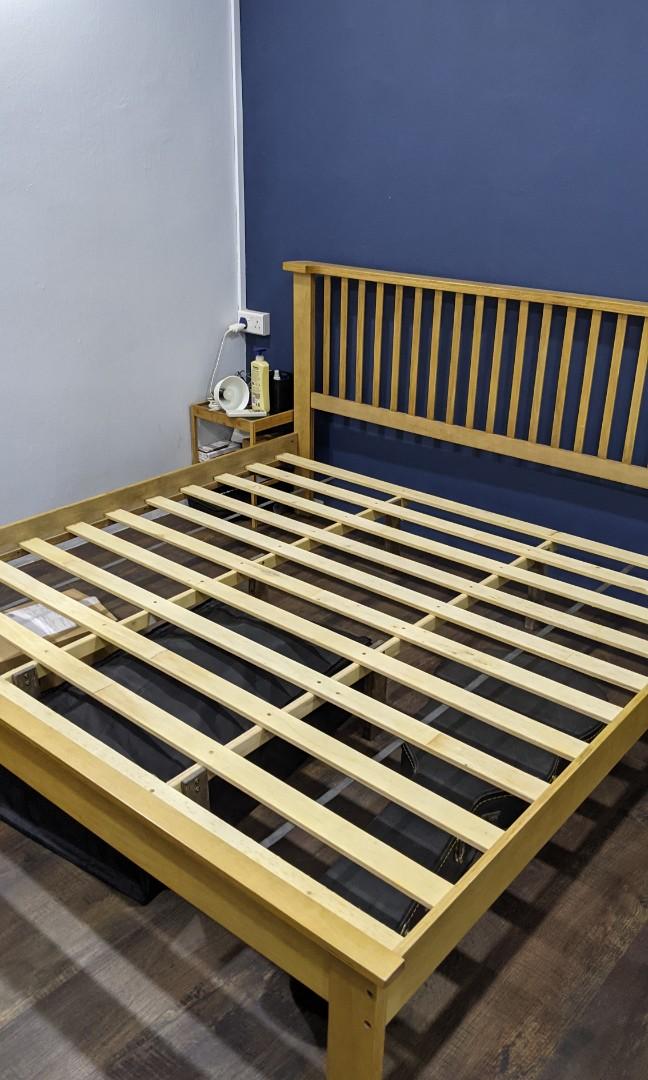 Wooden King Bed Frame, Furniture & Home Living, Furniture, Bed Frames
