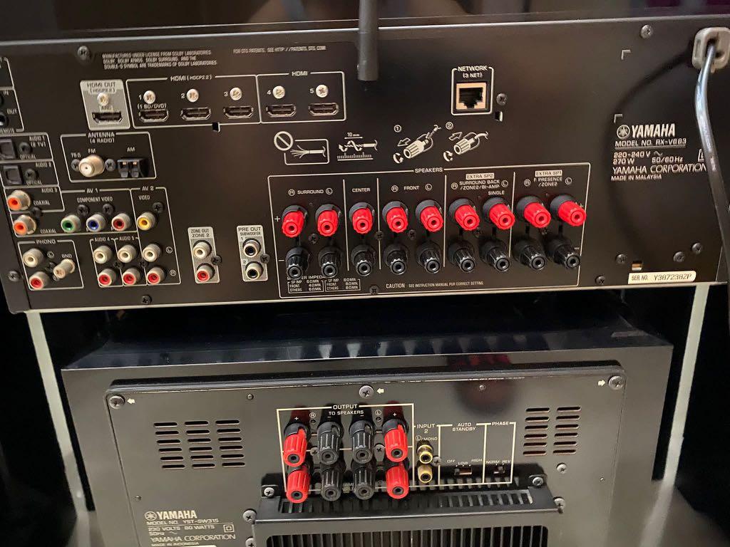 YAMAHA home entertainment SYSTEM RXV683 AV Receiver, Audio, Soundbars