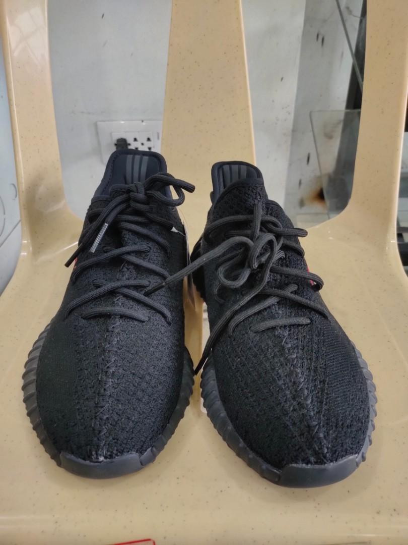 Yeezy black red letters on sale