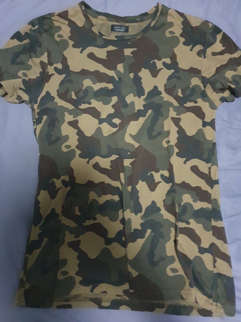 Zara Camo Shirt, Men's Fashion, Tops 