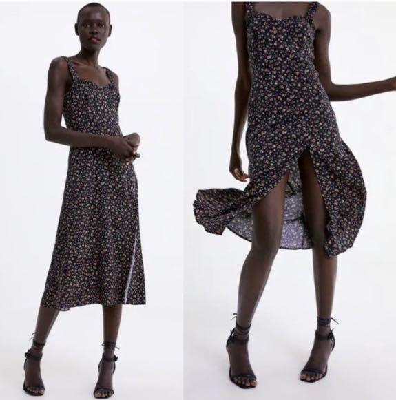 Zara Floral Midi Dress with slit Women s Fashion Dresses Sets
