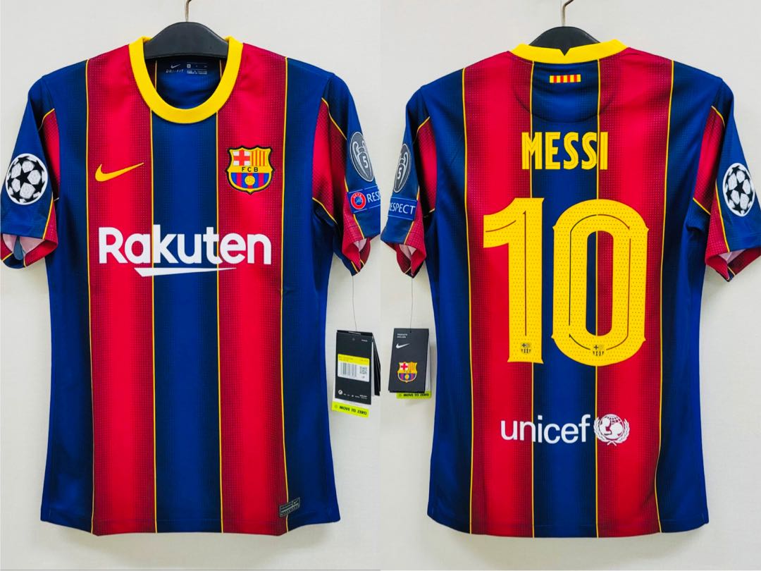 20/21 Barcelona Ucl Home Kit Messi 10 (BNWT), Men's Fashion, Bottoms