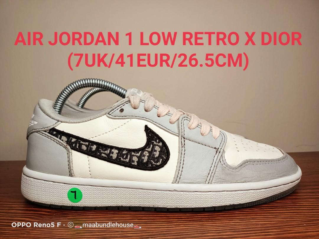 AIR JORDAN 1 LOW RETRO X DIOR (7UK/41EUR/26.5CM), Men's Fashion, Footwear,  Sneakers on Carousell