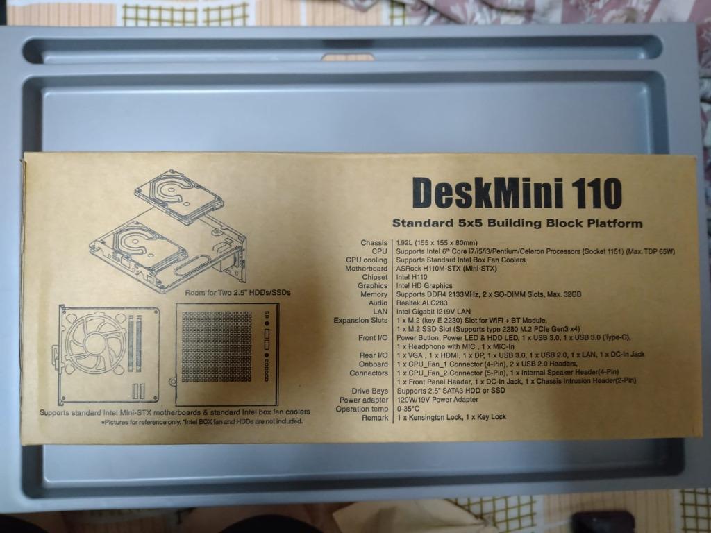 ASROCK DeskMini 110 i3 7100 8GBメモリー - Windowsデスクトップ