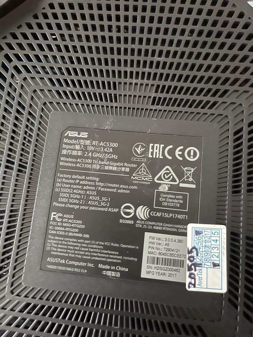 Asus AC5300, Computers & Tech, Parts & Accessories, Networking on Carousell