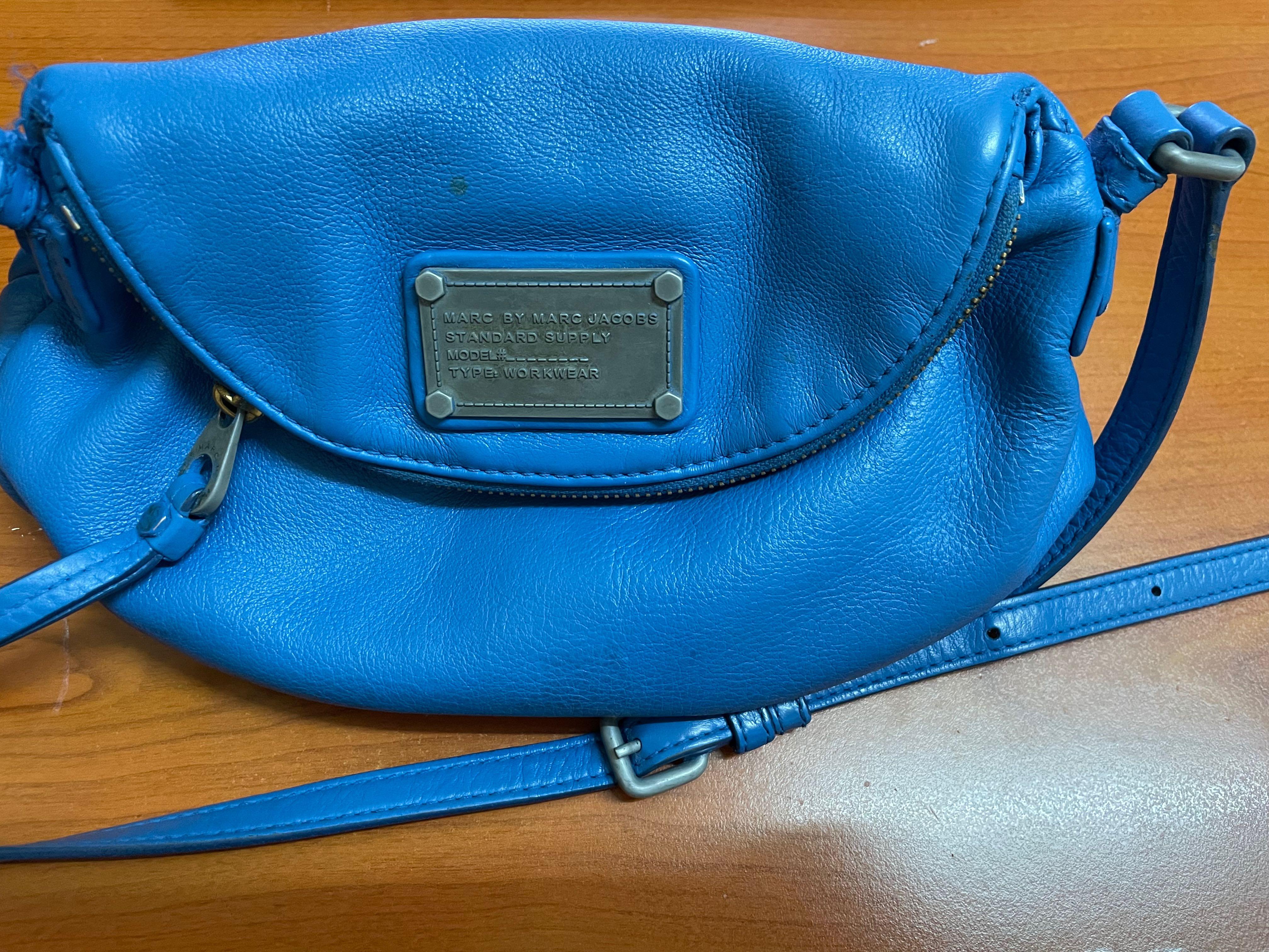 Snapshot leather crossbody bag Marc Jacobs Blue in Leather - 39844304