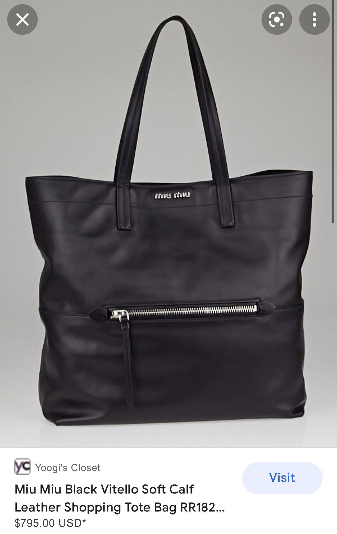 Miu Miu Black Leather Soft Satchel Bag - Yoogi's Closet