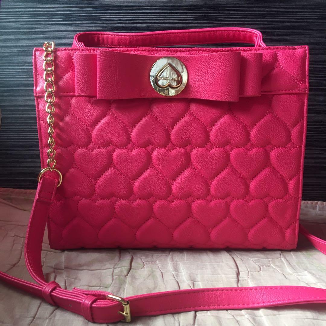 Betsey johnson discount pink heart purse