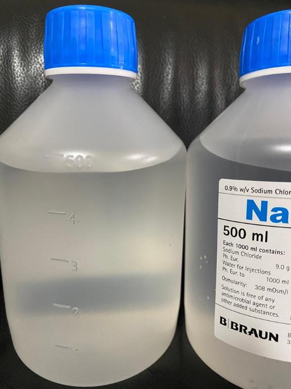 Bundle Of 2 Braun Sodium Chloride 0 9 Irrigation Solution Normal Saline 500ml Per Bottles Health Nutrition Medical Supplies Tools On Carousell