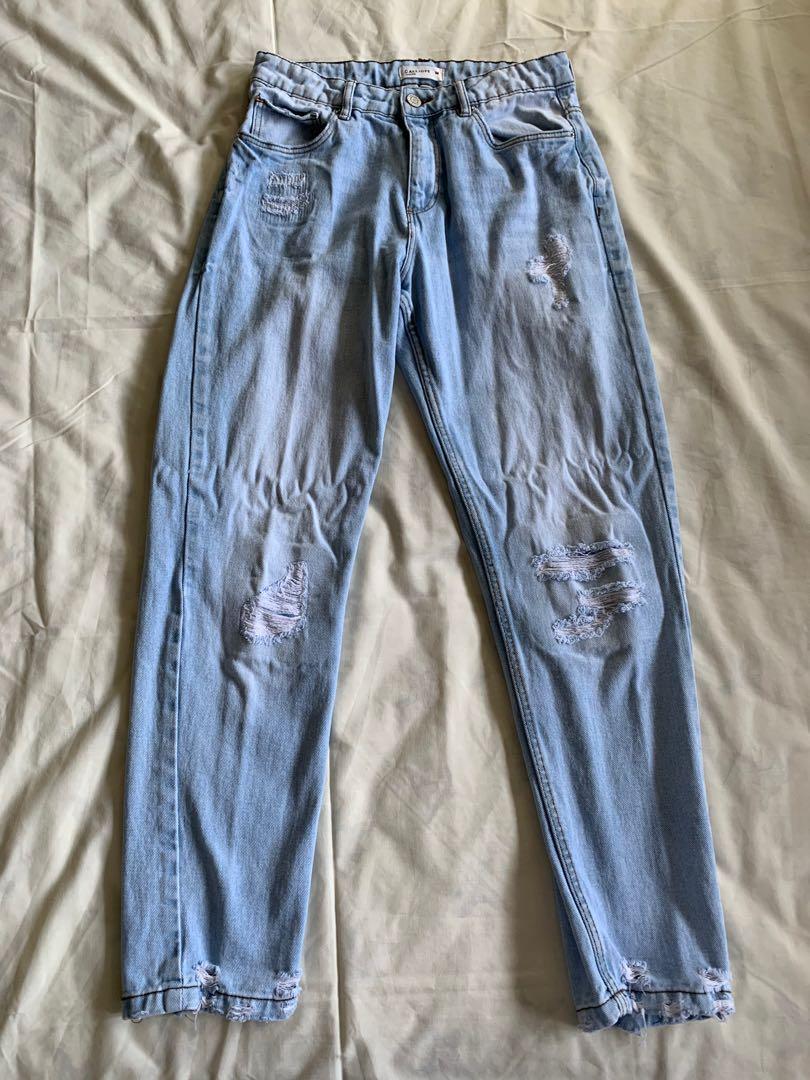Calliope High-waist Ripped Mom Jeans, Women's Fashion, Bottoms, Jeans on  Carousell