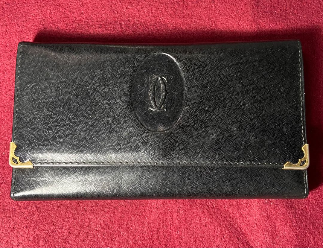 Cartier Black Vintage Wallet, Women's 
