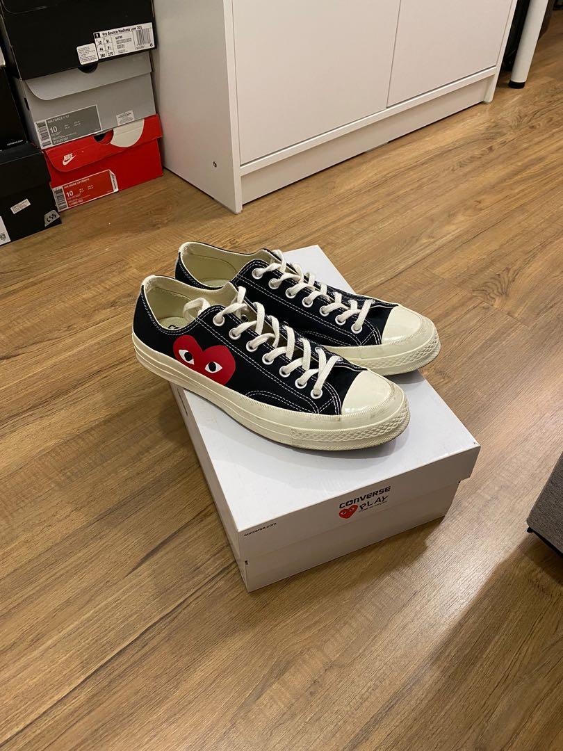 CDG x Converse Chuck 70 low black white, Men's Fashion, Footwear, Sneakers  on Carousell