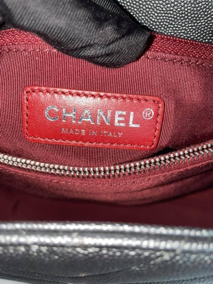 Chanel Coco Handle Caviar Chevron SHW Dark grey Leather ref.167687 - Joli  Closet