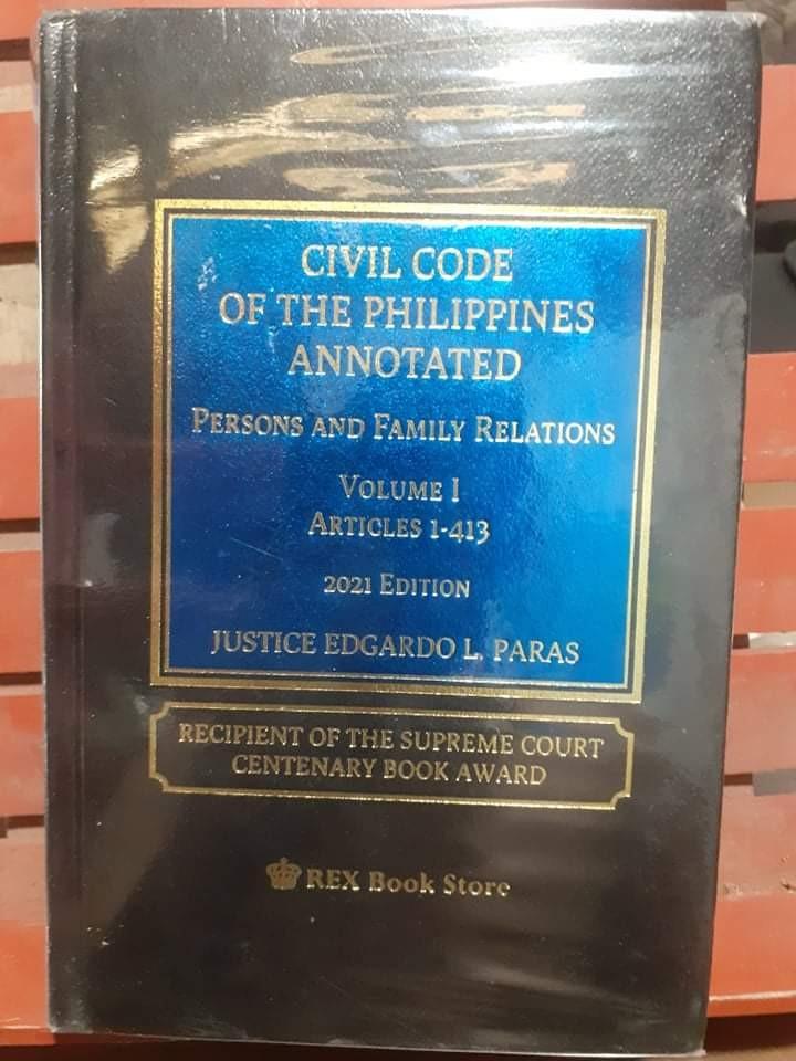 Civil Code of the Philippines Vol 1, Paras (2021 Edition), Hobbies