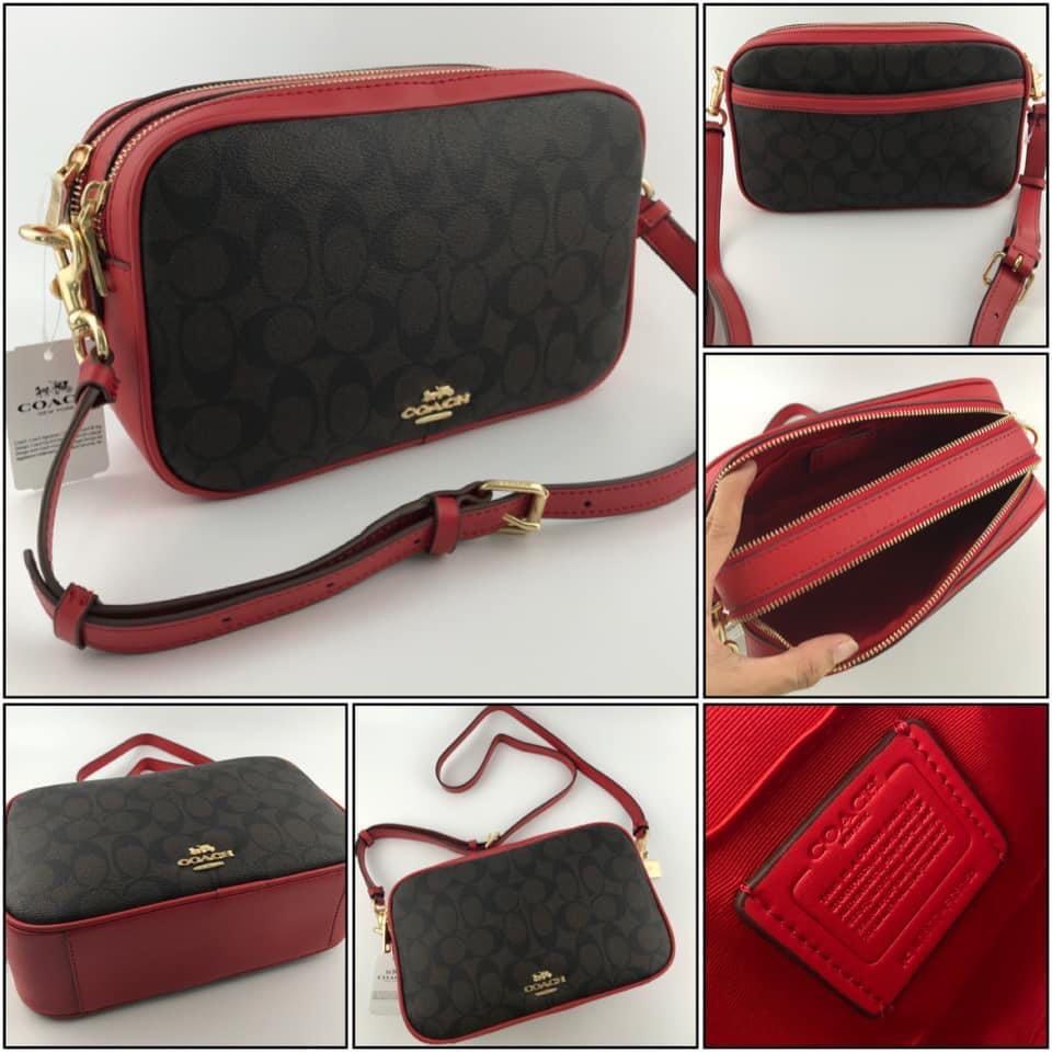 Coach Jes Crossbody Camera Bag Sling White and Red. Limited stock from USA,  Luxury, Bags & Wallets on Carousell