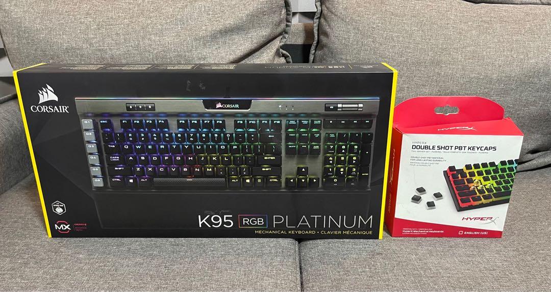Corsair K95 Rgb Platinum Cherry Mx Speed Silver Switches Free Hyperx Pbt Pudding Keycaps Computers Tech Parts Accessories Computer Keyboard On Carousell