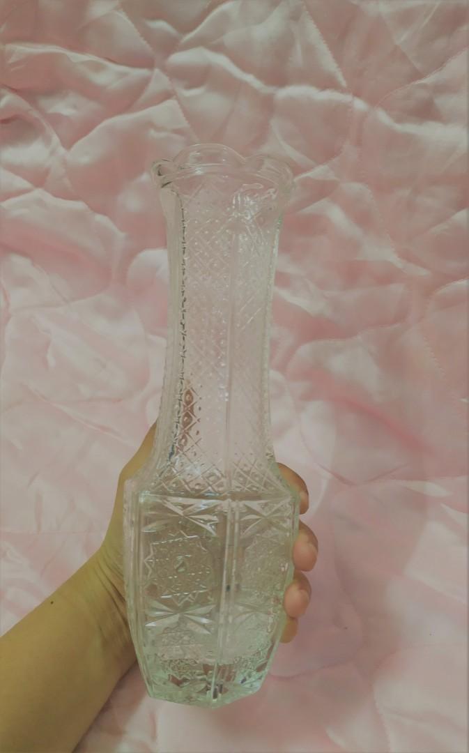 Crystal Vase (engrave design), Furniture & Home Living, Home Decor