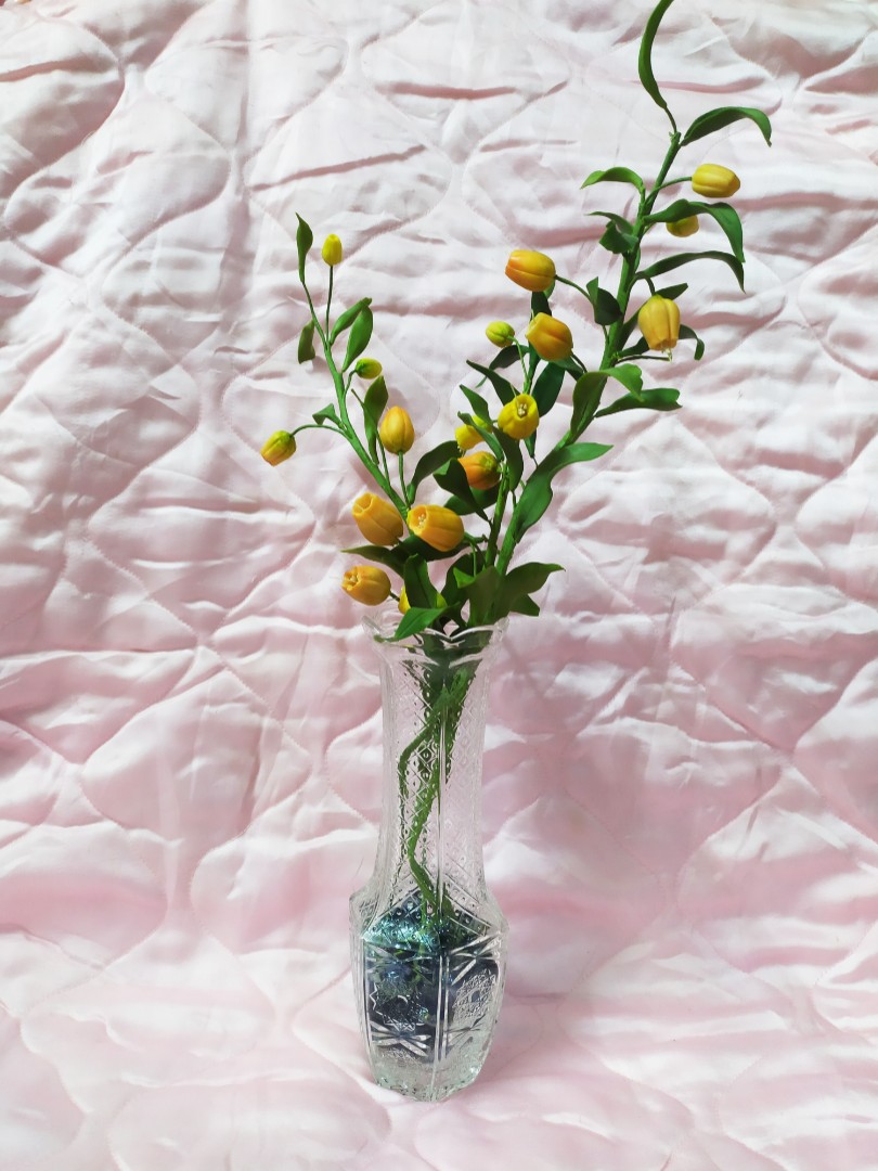 Crystal Vase (engrave design), Furniture & Home Living, Home Decor