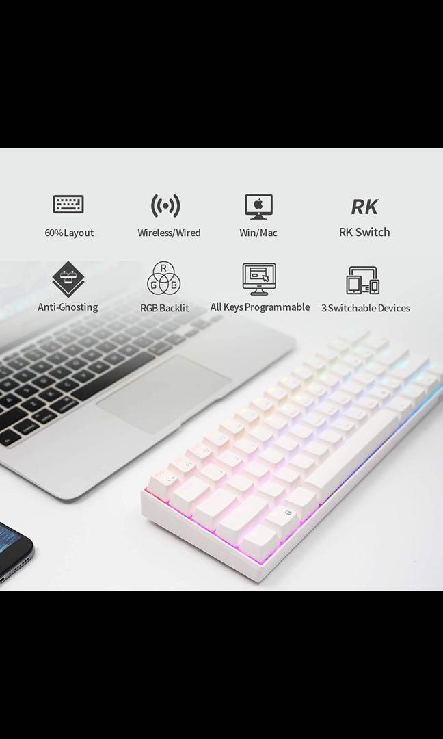[CUSTOM] RK61 Royal Kludge 60% Mechanical Keyboard + Milky yellow lubed ...