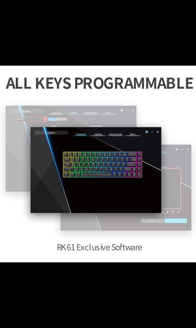 [CUSTOM] RK61 Royal Kludge 60 Mechanical Keyboard + Milky yellow lubed switches [Lubed + Filmed