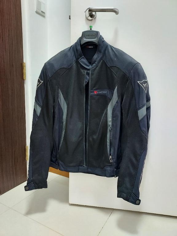 DAINESE AIR CRONO TEX JACKET BLACK BLACK DARK GULL GRAY