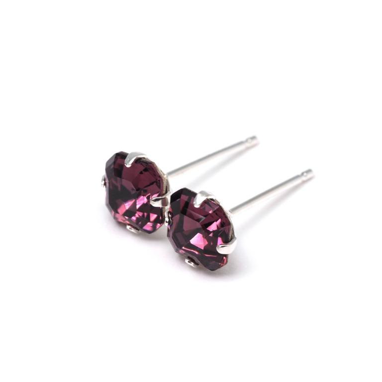 Purple crystal hotsell earrings