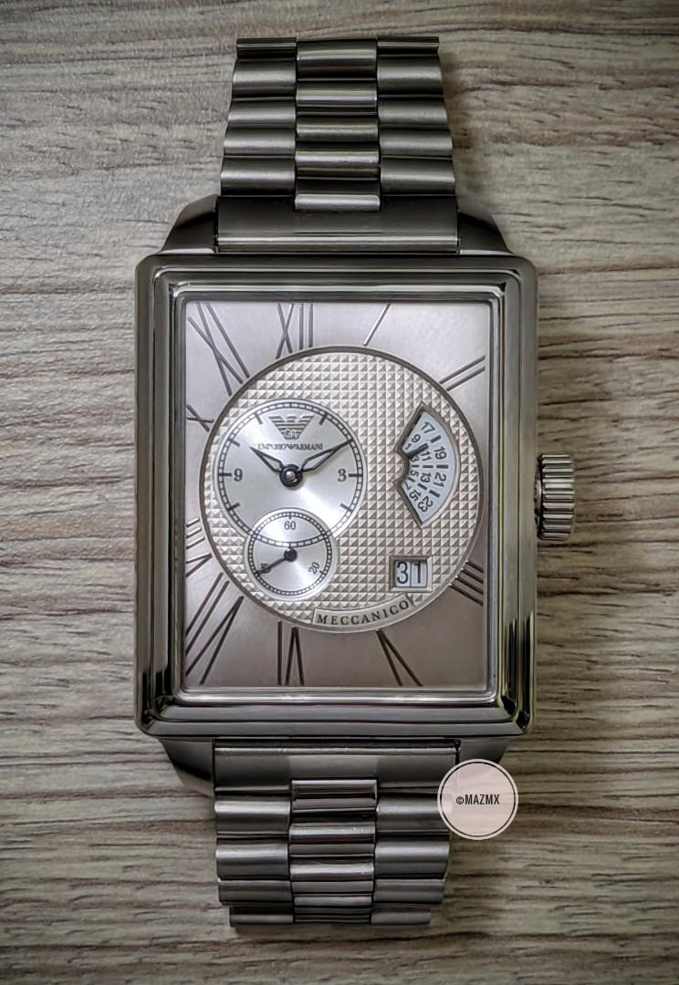 Armani watch rectangle 2025 face