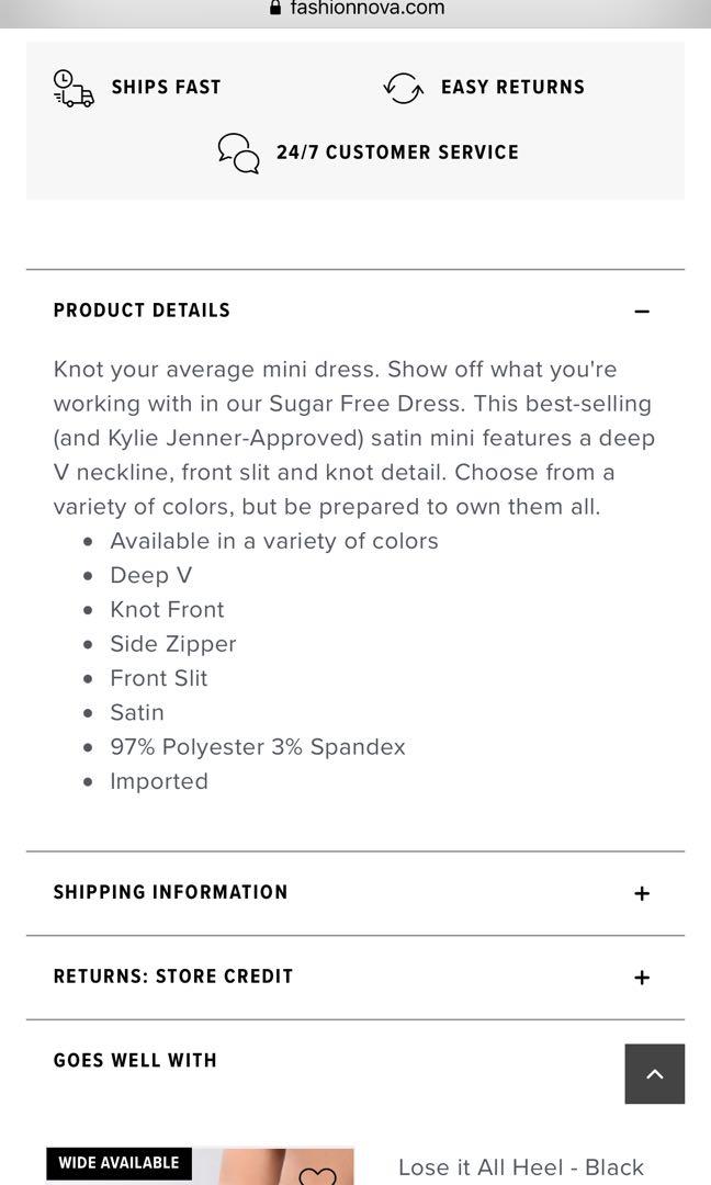 Fashion Nova Sugar Free Dress Kylie Jenner, Women's Fashion ...