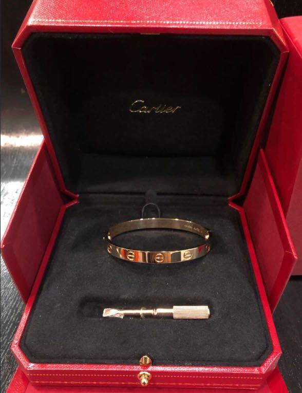 FULL SET SIZE 16 LIKE NEW CARTIER ROSE GOLD LOVE BRACELET