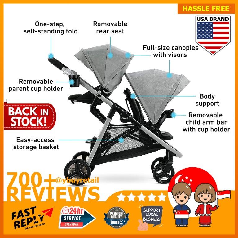 Graco Ready2grow Lx 2 0 Double Stroller Clark Babies Kids Going Out Strollers On Carousell
