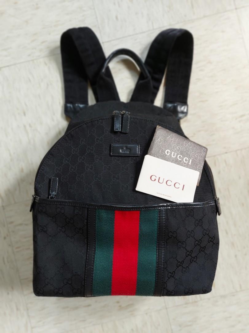 Black gucci canvas backpack clearance