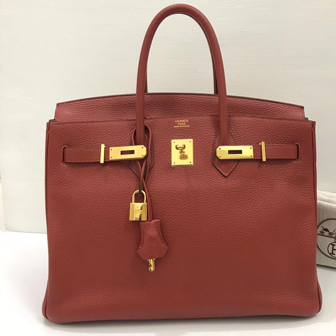 Hermes Birkin 35 Rouge Sellier Clemence Gold Hardware – Madison Avenue  Couture