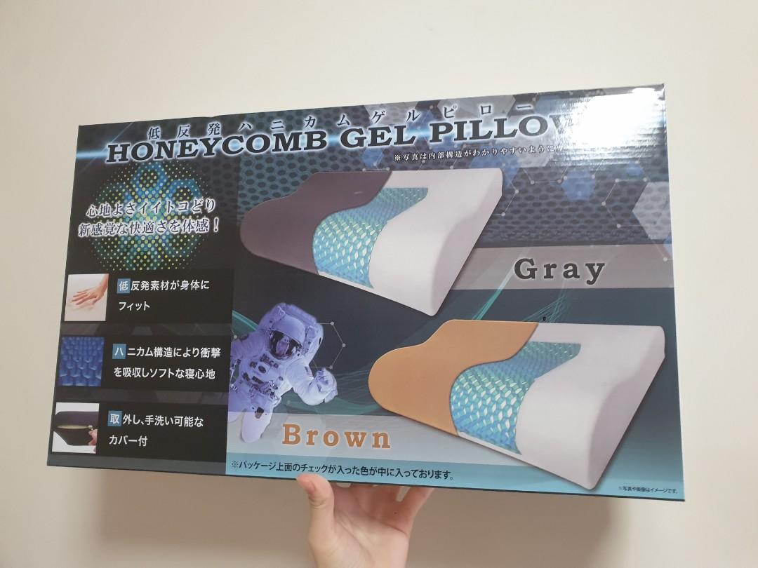 Honeycomb Gel Pillow for Adult Gray Furniture Home Living Bedding Towels on Carousell