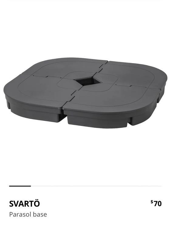 IKEA SVARTO Parasol base, Furniture & Home Living, Outdoor Furniture on