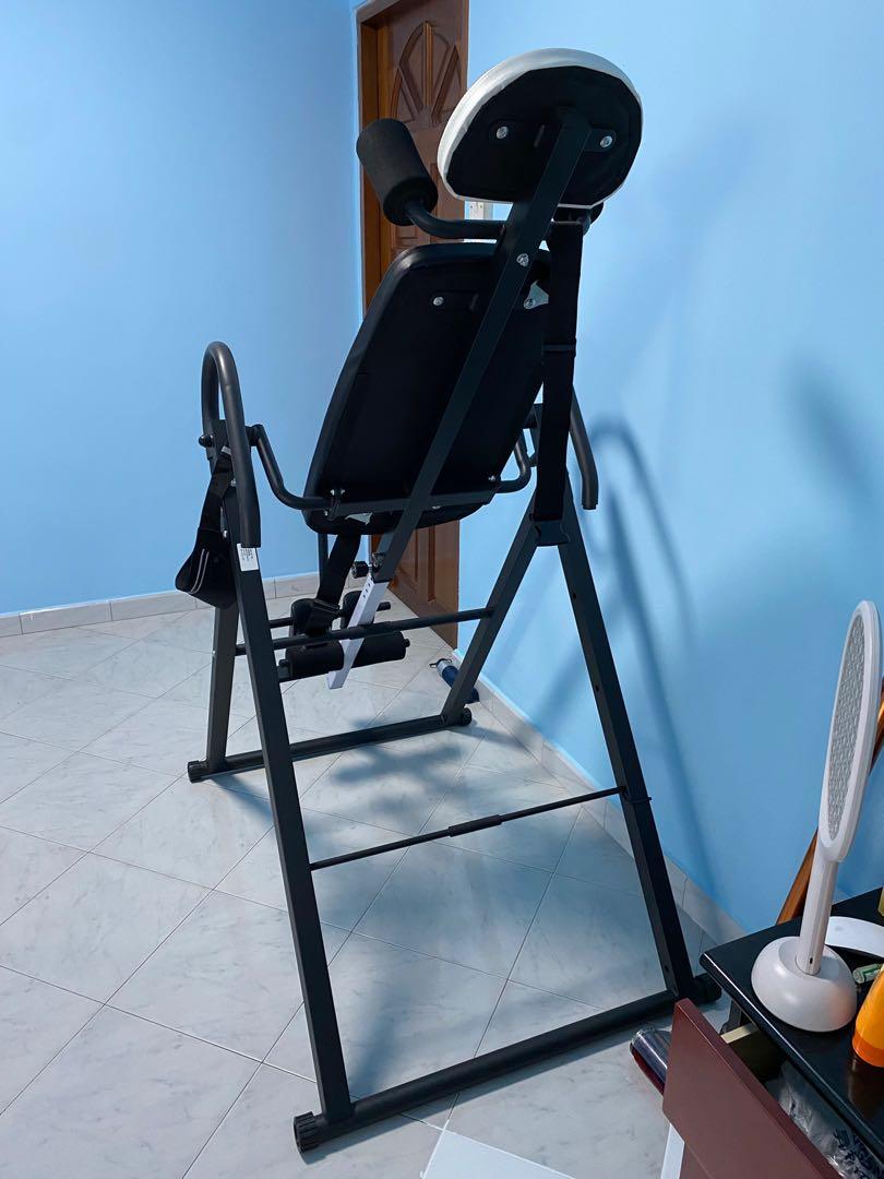 Inversion Table (Category: Toning & Stretching Accessories) located in Singapore. Submitted by bbt321 (Listing ID 1108829186, Image 3). Description: Bought this for my father but realised it’s not suitable. Good for stretching your back. Can be adjusted depending on your height. Only used it a few times, as good as new. Feel free to chat for more details :) Self collect from my place at Yishun.