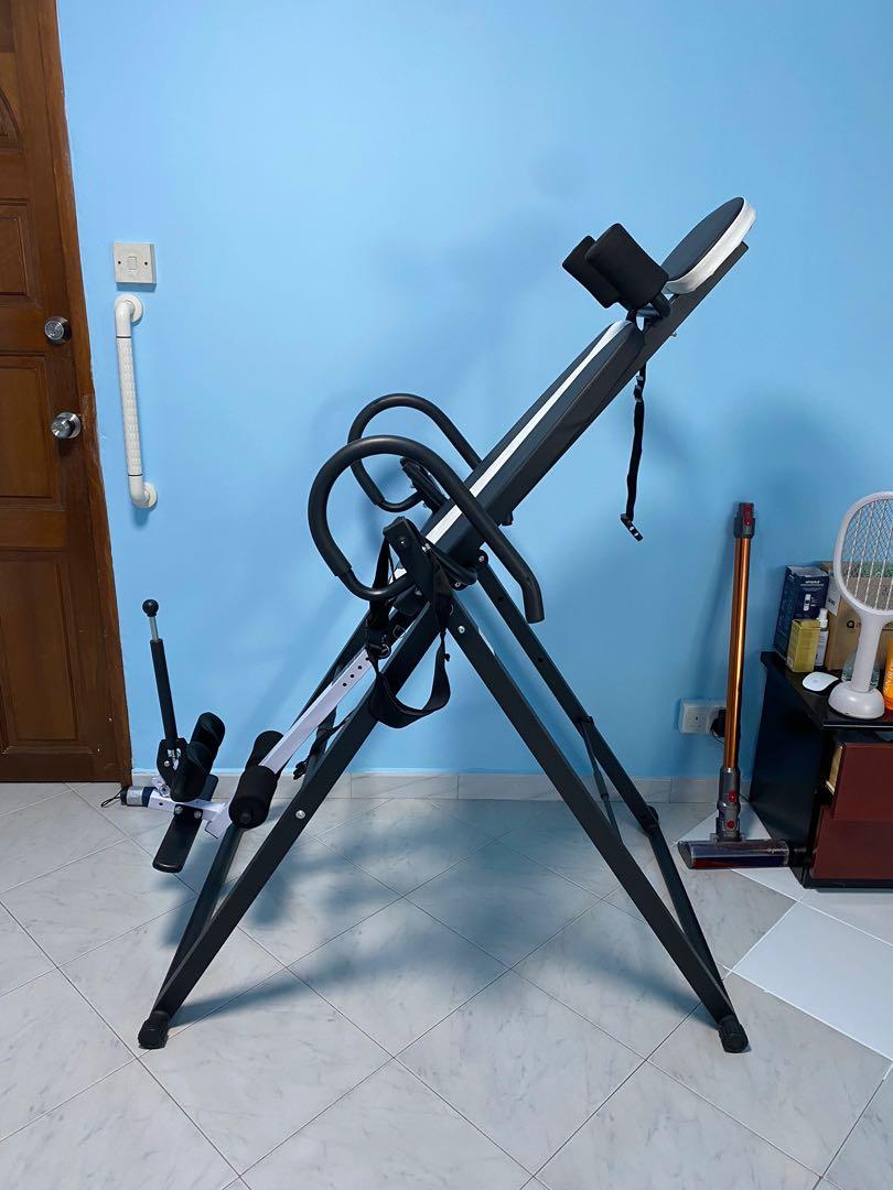 Inversion Table (Category: Toning & Stretching Accessories) located in Singapore. Submitted by bbt321 (Listing ID 1108829186, Image 2). Description: Bought this for my father but realised it’s not suitable. Good for stretching your back. Can be adjusted depending on your height. Only used it a few times, as good as new. Feel free to chat for more details :) Self collect from my place at Yishun.