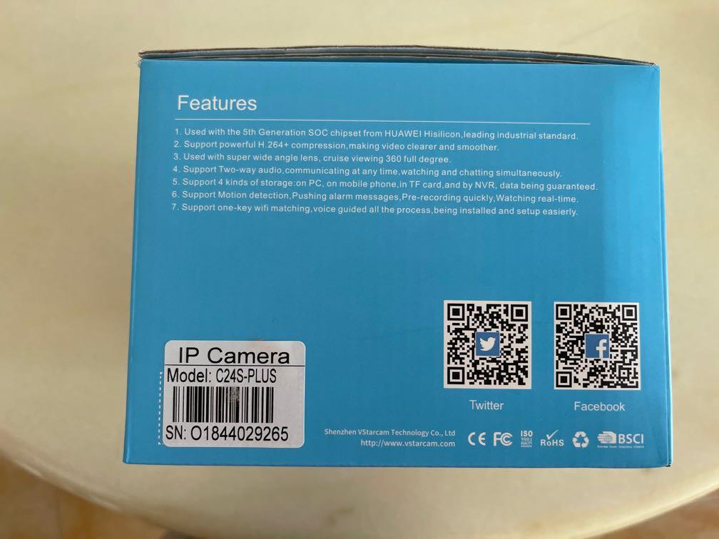IP camera model: C24S-PLUS (Category: Security Systems & CCTV Cameras) located in Singapore. Submitted by janejane123 (Listing ID 1108735013, Image 2). Description: Brand new Model: C24S-PLUS.