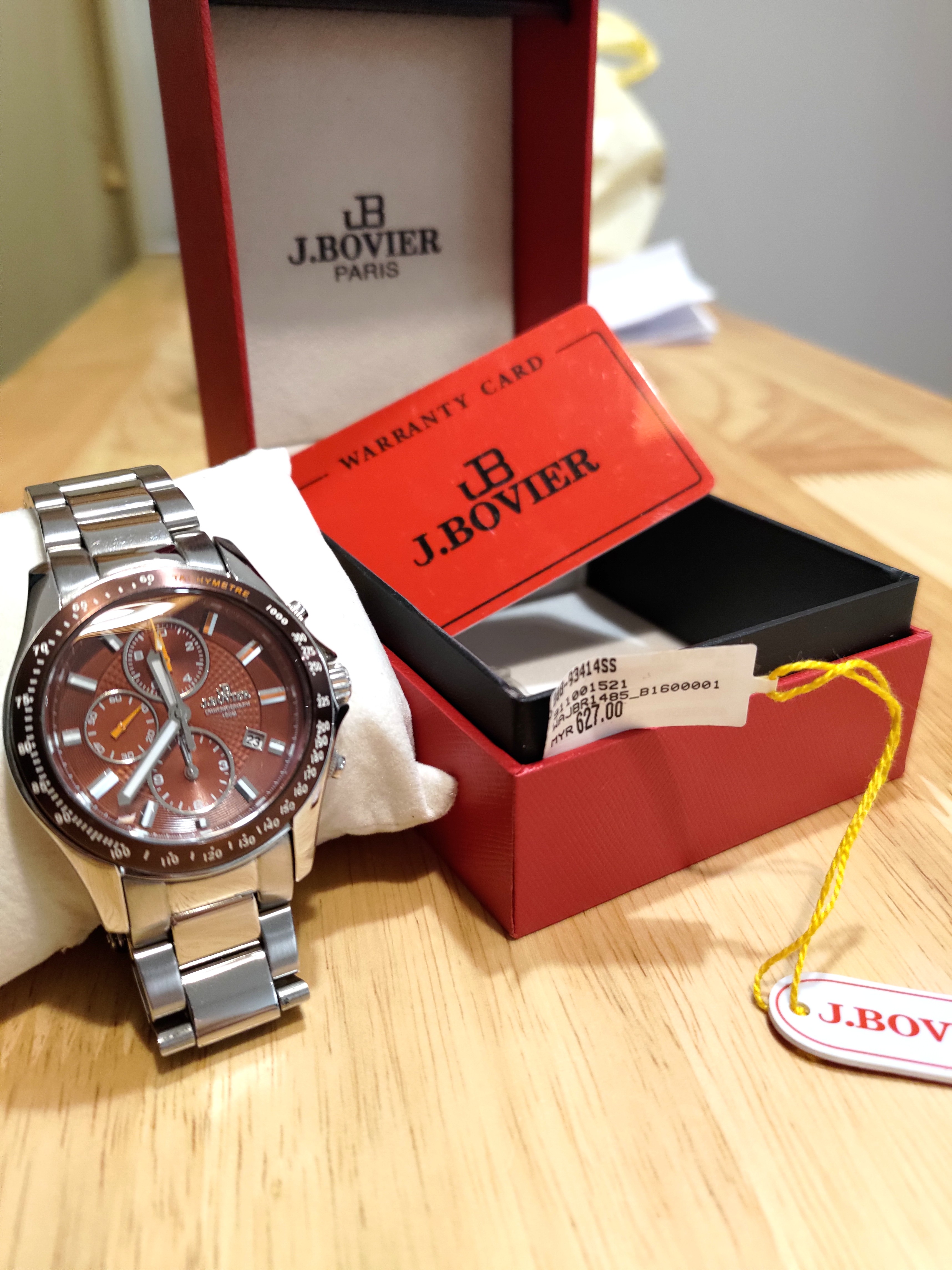 J.Bovier Red Paris watch Full Set